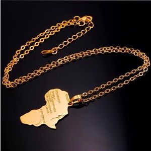 New unisex 18K gold map necklace
